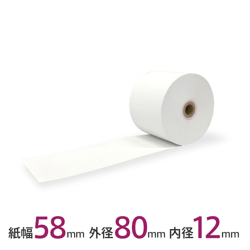 【10巻〜】レシートロール紙（58x80x12）/Tm-m30、mC-Print3対応